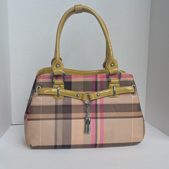 Kimbel Plaid Satchel Handbag - Picture 1 of 7